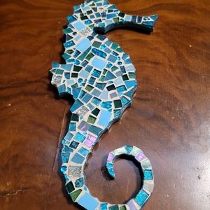 Stained glass mosaic Sea Horse
